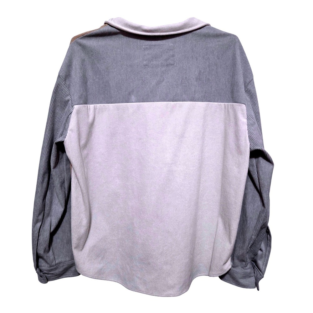 Stella Tweed Colorblock Corduroy Button Down Shirt Jacket Women's Size M‎ - Picture 4 of 7